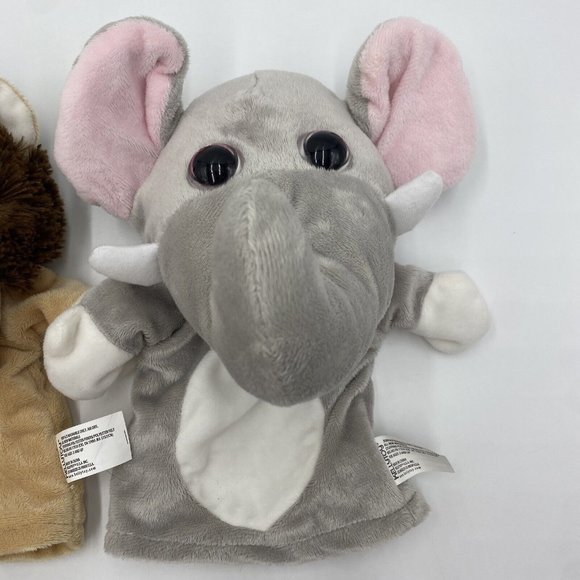 SET of 2 Kelly Toy Adorable Plush Hand PUPPETS Elephant and Lion 2 PC LOT Zoo - Picture 3 of 15